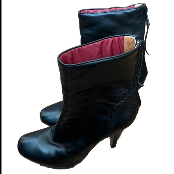 Premiata ankle Leather heels black boots Made in Italy size 6 - Picture 1 of 10